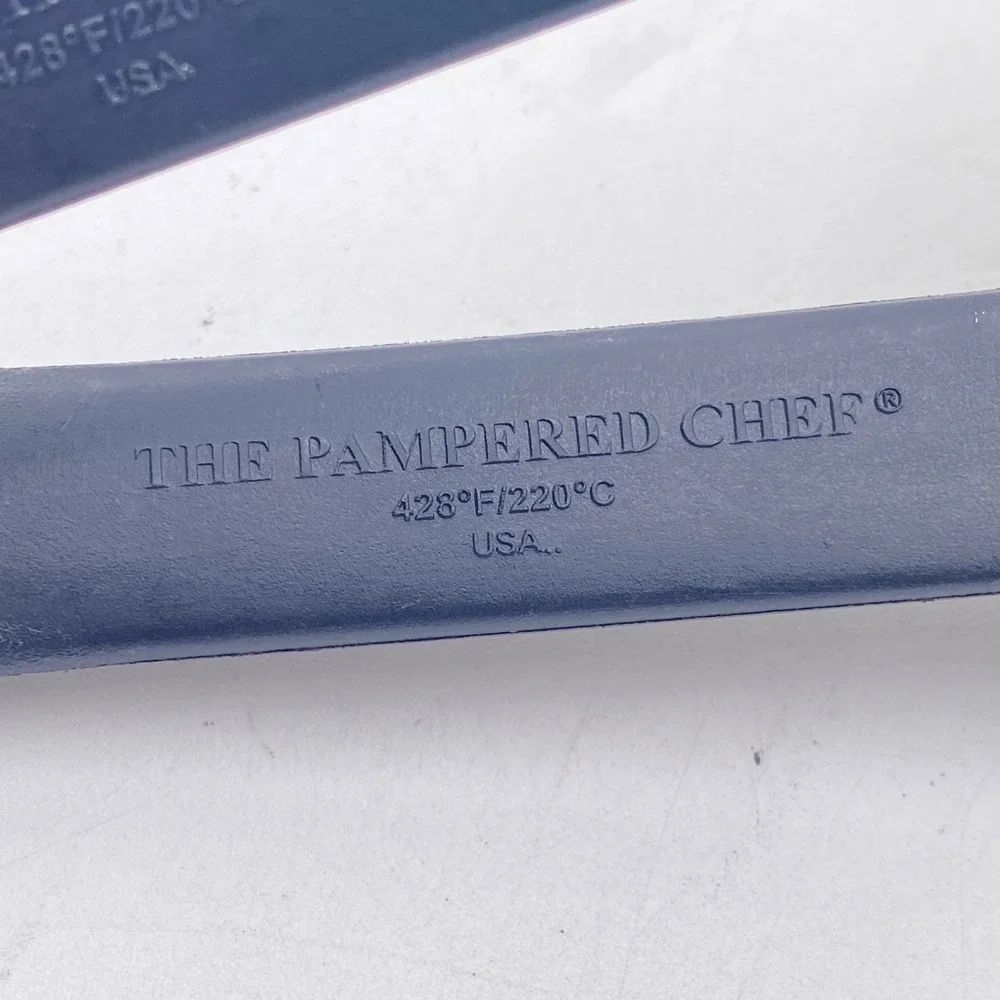 The Pampered Chef Slotted Spoon Lot of 2 Black Nylon Heat Resistant Kitchen Tool